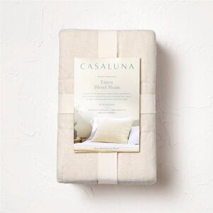 CASALUNA NWT heavyweight linen blend quilt pillow sham -natural -king